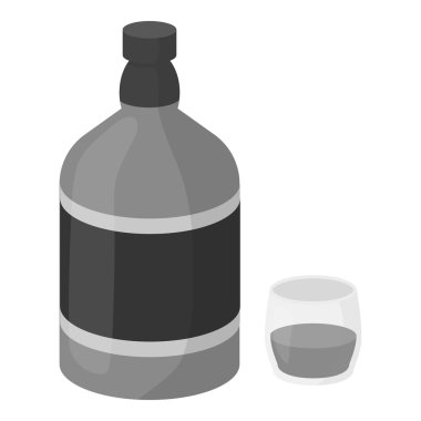 Tek renkli stil beyaz arka plan üzerinde izole viski simgesini. Alkol sembol stok vektör çizim.