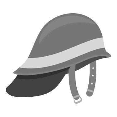 İtfaiyeci Kask simgesi monokrom. Büyük yangın Departmanı monokrom tek siluet yangın ekipmanları simgesi.