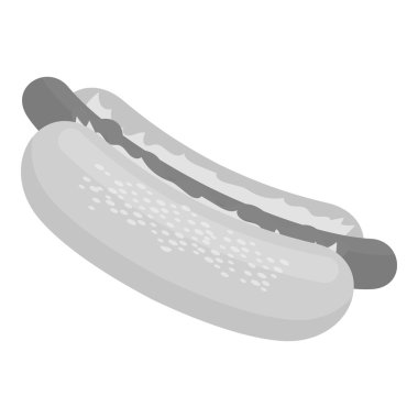 Sosisli sandviç vektör simgesi web için tek renkli tarzında