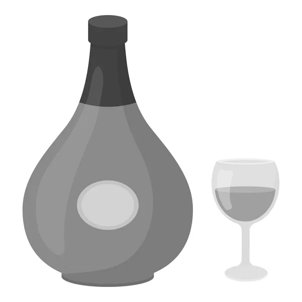 Icono coñac en estilo monocromo aislado sobre fondo blanco. Alcohol símbolo stock vector ilustración . — Vector de stock