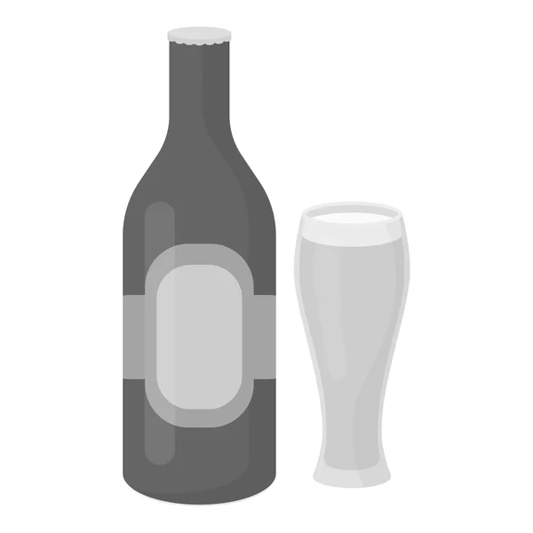 Ikona piwo w stylu monochromatyczne na białym tle. Alkohol symbol Stockowa ilustracja wektorowa. — Wektor stockowy