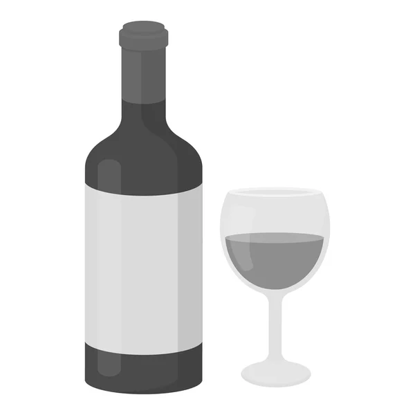 Icône de vin rouge dans un style monochrome isolé sur fond blanc. Illustration vectorielle du symbole alcool . — Image vectorielle