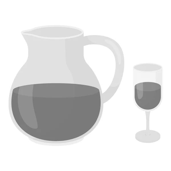在白色背景上孤立的单色风格的桑格利亚汽酒图标。酒精象征股票矢量图. — 图库矢量图片