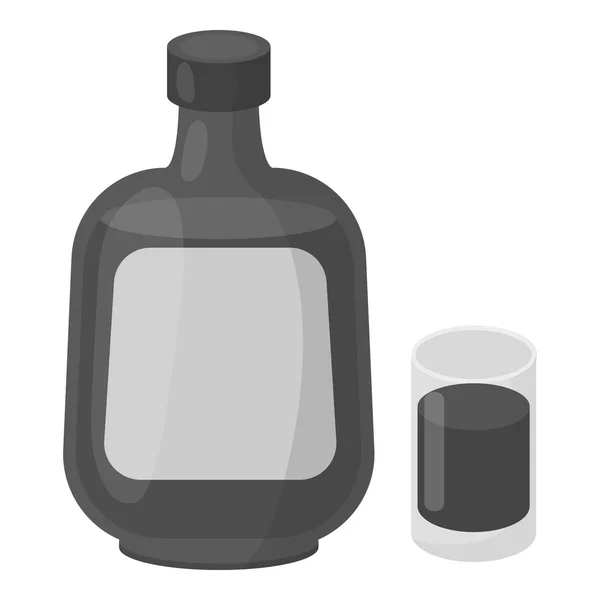 Växtbaserade likör ikonen i svartvit stil isolerad på vit bakgrund. Alkohol symbol lager vektorillustration. — Stock vektor