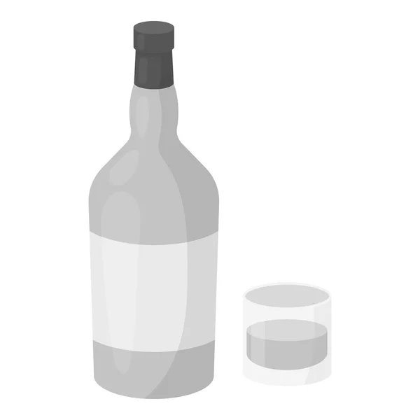Icono de ron en estilo monocromo aislado sobre fondo blanco. Alcohol símbolo stock vector ilustración . — Vector de stock
