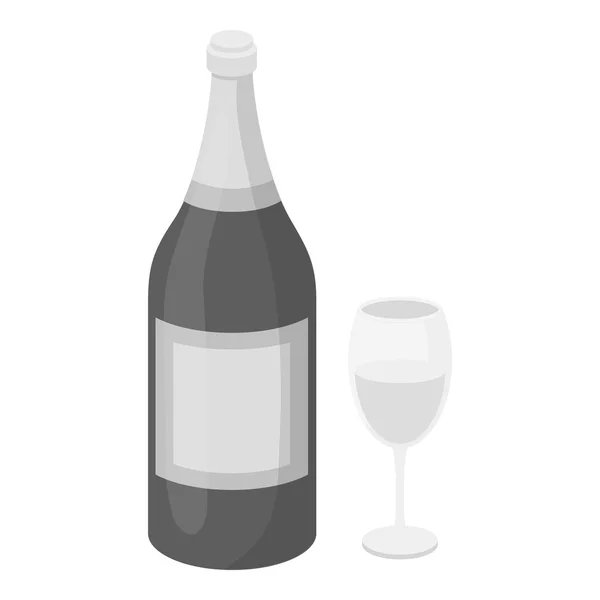 Champagner-Ikone im monochromen Stil isoliert auf weißem Hintergrund. Alkohol Symbol Aktienvektor Illustration. — Stockvektor