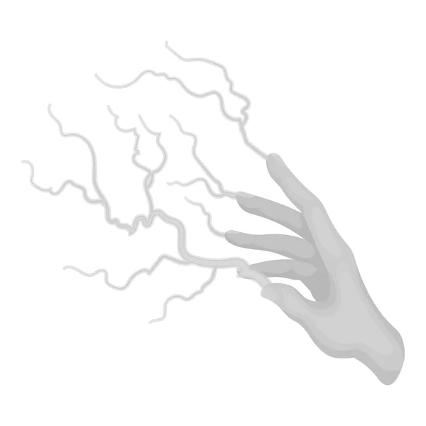 Icône de sort foudre dans un style monochrome isolé sur fond blanc. symbole magique blanc illustration vectorielle de stock . — Image vectorielle