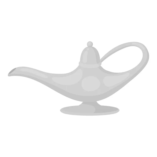 Génies icône de lampe dans un style monochrome isolé sur fond blanc. symbole magique blanc illustration vectorielle de stock . — Image vectorielle