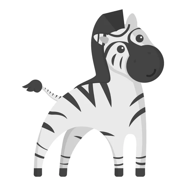 Icona monocromatica zebra. Illustrazione per web e mobile design . — Vettoriale Stock
