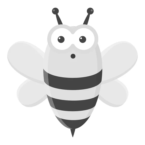 Bee icon in monochrome style isolated on white background. Animal One symbol stock vector illustration — Stock Vector