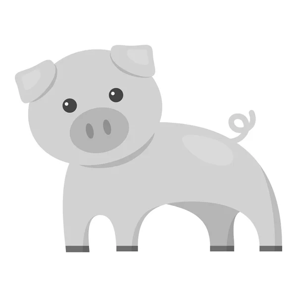 猪单色的图标。针对 web 和移动设计的插图. — 图库矢量图片