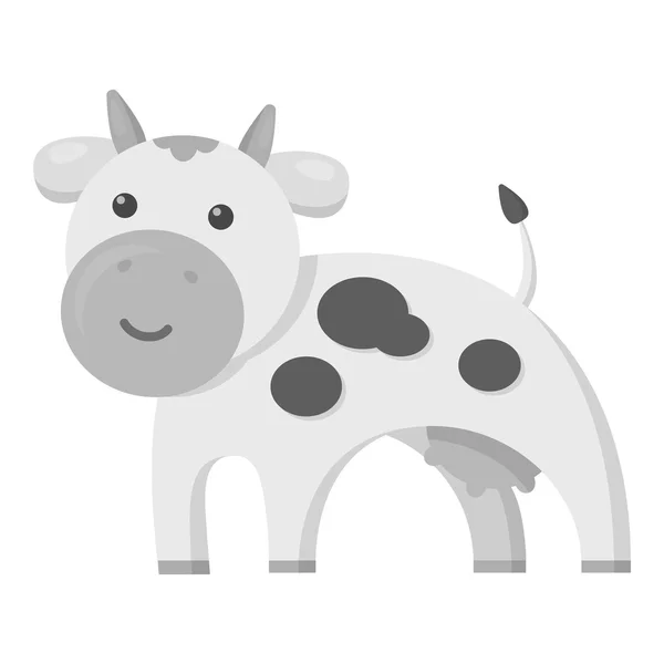 ไอคอนสีเดียวของวัว ภาพประกอบสําหรับการออกแบบเว็บและมือถือ . — ภาพเวกเตอร์สต็อก