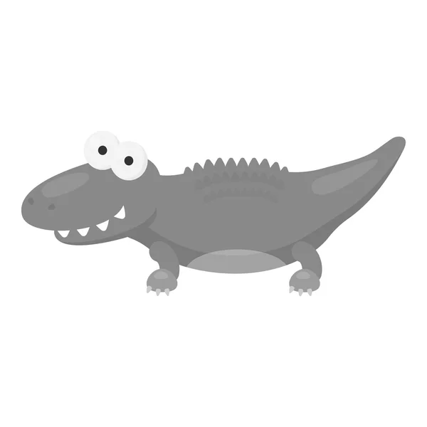 Krokodýl černobílá ikona. Ilustrace pro web a mobilní design. — Stockový vektor