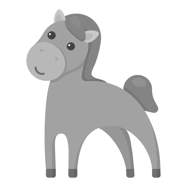Koně černobílá ikona. Ilustrace pro web a mobilní design. — Stockový vektor