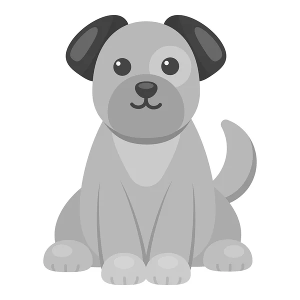 Pes ikona v monochromatickém stylu izolovaných na bílém pozadí. Zvířecí jeden symbol akcií vektorové ilustrace — Stockový vektor
