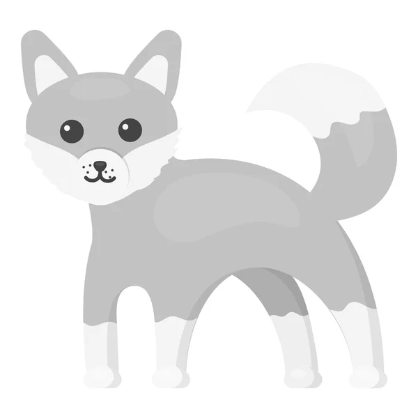 Icono Fox monocromo. Singe animal icono de los animales grandes monocromo . — Archivo Imágenes Vectoriales