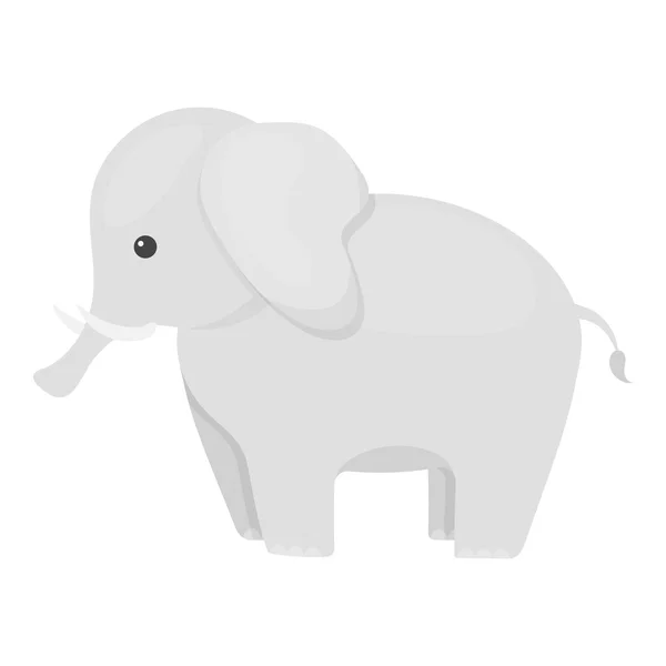 코끼리 아이콘 흑백입니다. 그을음 큰 동물 흑백에서 동물 아이콘. — 스톡 벡터
