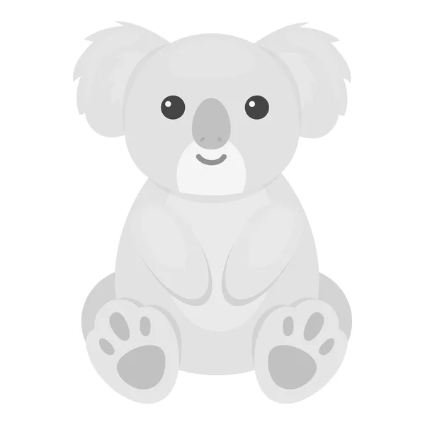 Koala monochromatické ikony. Připálit zvířat ikonu z velkých zvířat černobílé. — Stockový vektor
