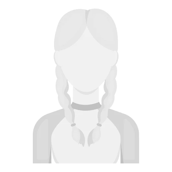 Icône Pigtails monochrome. Avatar unique, icône peaople du grand avatar monochrome . — Image vectorielle