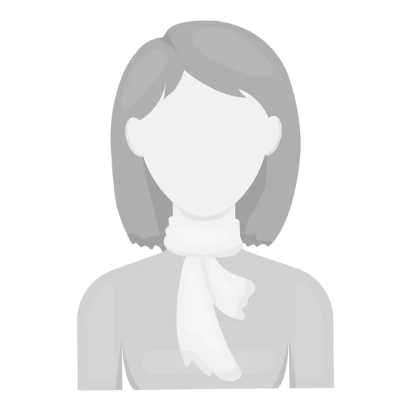 Kvinna ikonen svartvitt. Enda avatar, peaople ikonen från den stora avatar monokromt. — Stock vektor