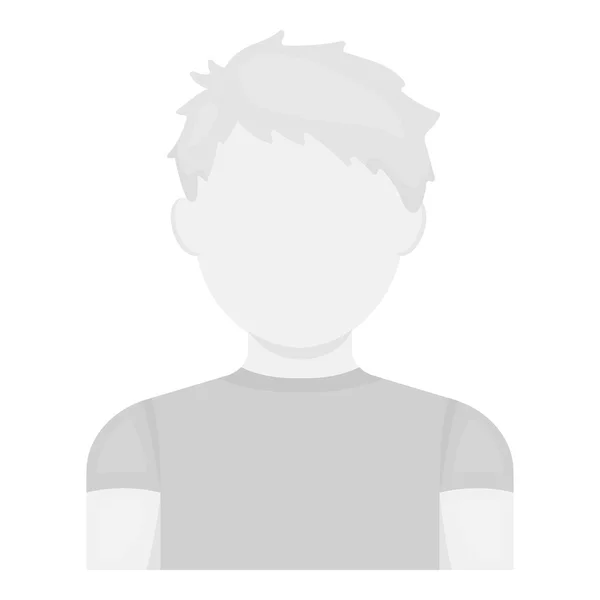 Pojke ikonen svartvitt. Enda avatar, peaople ikonen från den stora avatar monokromt. — Stock vektor