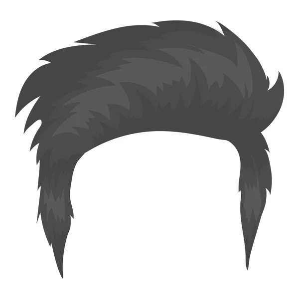 白い背景に分離されたモノクロ スタイルの髪型アイコンをマンします。ひげシンボル株式ベクトル図. — ストックベクタ