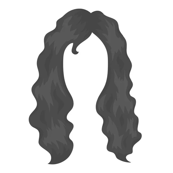 Womans hairstyle icon in monochrome style isolated on white background. Beard symbol stock vector illustration. — Stock Vector