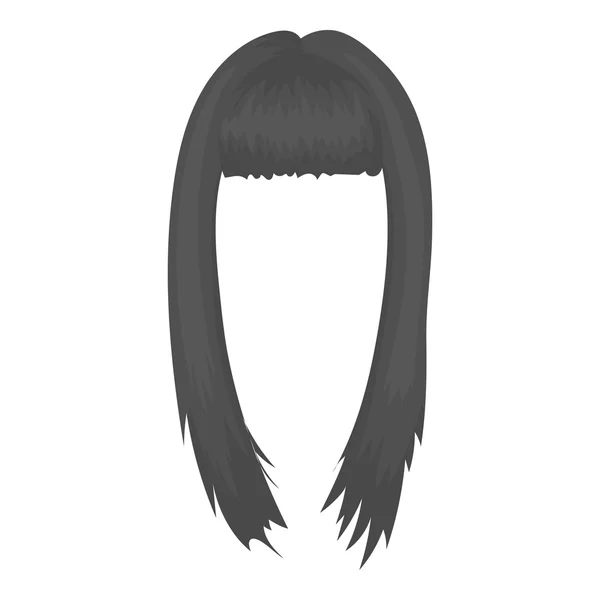 Ícone de penteado feminino em estilo monocromático isolado no fundo branco. Figura vetorial de estoque de símbolo de barba . — Vetor de Stock