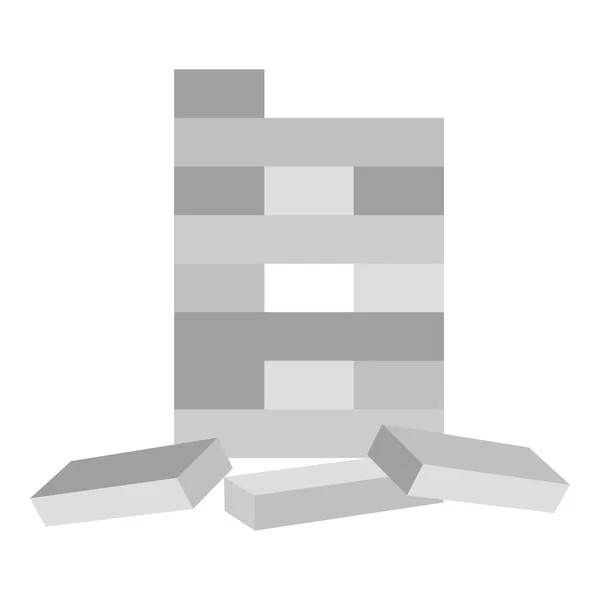Jenga-Symbol im monochromen Stil isoliert auf weißem Hintergrund. Brettspiele Symbol Aktienvektor Illustration. — Stockvektor