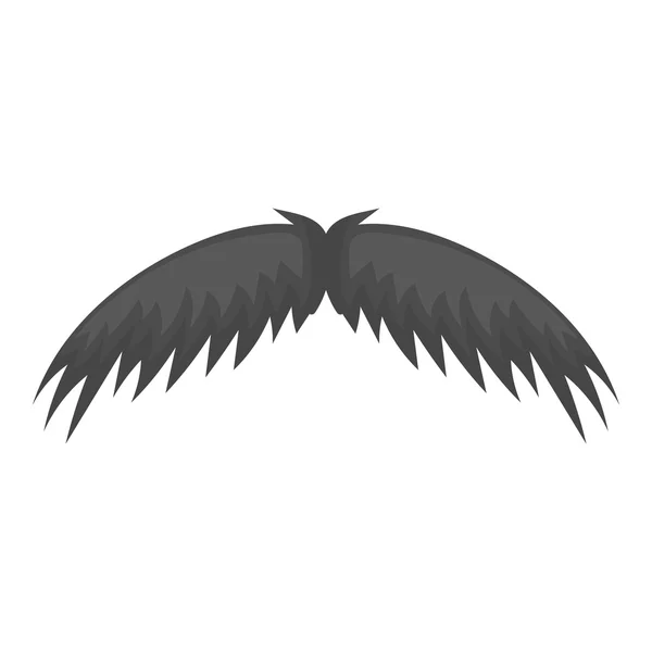 Mans mustache icon in monochrome style isolated on white background. Beard symbol stock vector illustration. — Stock Vector