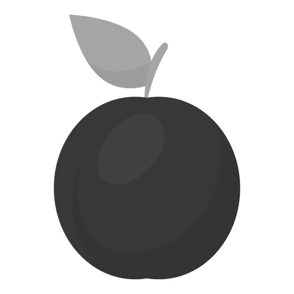 Plum icon monochrome. Singe fruit icon. — Stock Vector