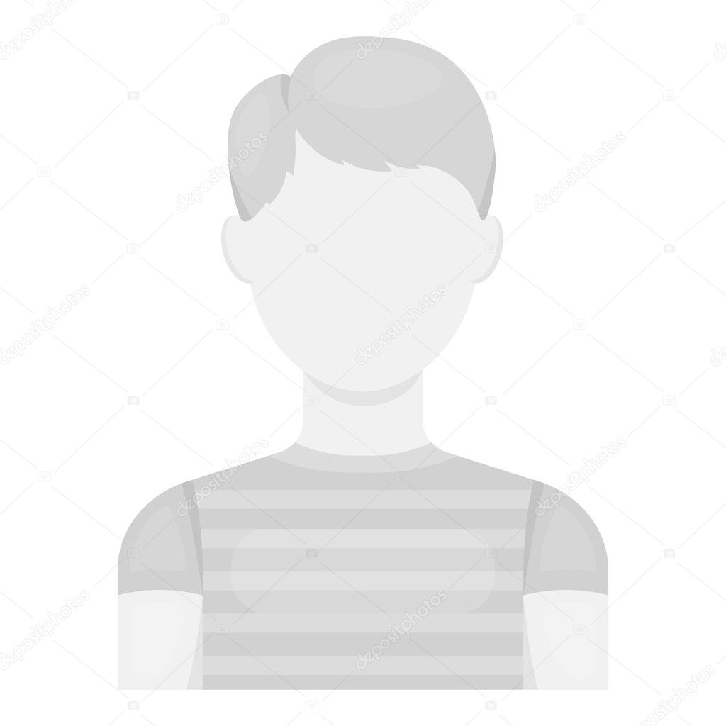 Boy icon monochrome. Single avatar,peaople icon from the big avatar monochrome.