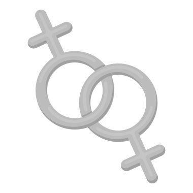 Kadınsı simge tek renkli. Tek gay ikonu üzerinden büyük azınlık, homoseksüel tek renkli.