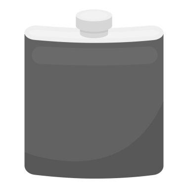 Beyaz arka plan üzerinde izole tek renkli tarzı hip flask simgesi. Avcılık sembol stok vektör çizim.