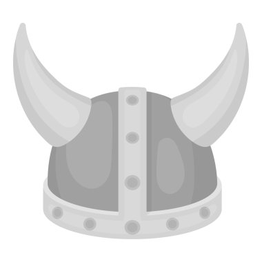 Viking kask simgesi beyaz arka plan üzerinde izole tek renkli tarzı. Şapka sembol stok vektör çizim.