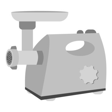 Beyaz arka plan üzerinde izole monokrom tarzı nda elektik kıyma makinesi simgesi. Mutfak sembolü stok vektör illüstrasyon.