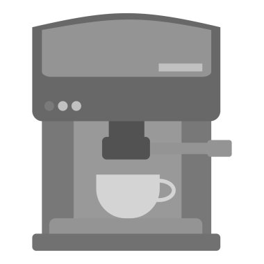 Beyaz arka planda izole edilmiş tek renkli tarzda coffeemaker simgesi. Mutfak sembolü stok vektör illüstrasyon.