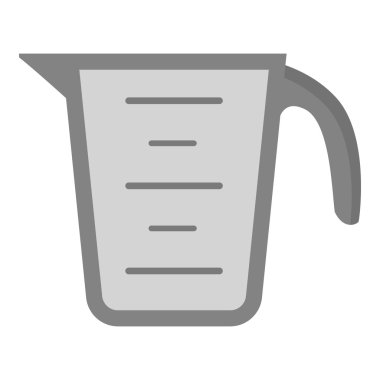 Beyaz arka planda izole edilmiş tek renkli tarzda fincan simgesinin ölçülmesi. Mutfak sembolü stok vektör illüstrasyon.