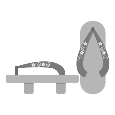 Geta simgesi beyaz arka plan üzerinde izole tek renkli tarzı. Japonya sembol stok vektör çizim.