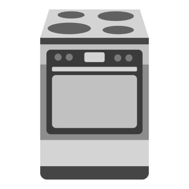 Beyaz arka plan üzerinde izole monokrom tarzı mutfak sobayı simgesi. Mutfak sembolü stok vektör illüstrasyon.