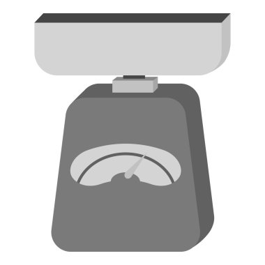 Beyaz arka planda yalıtılmış tek renkli tarzda mutfak ölçeği simgesi. Mutfak sembolü stok vektör illüstrasyon.