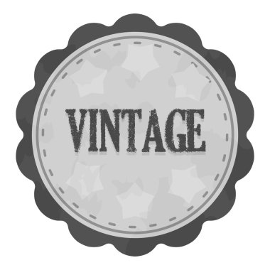 Beyaz arka plan üzerinde izole tek renkli tarzında Vintage simgesi. Etiket sembol stok vektör çizim.