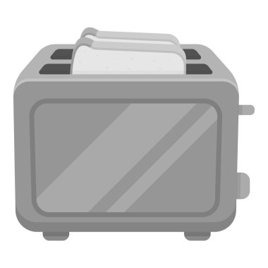 Tek renkli stil beyaz arka plan üzerinde izole ekmek kızartma makinesi simgesini. Ev aleti sembol stok vektör çizim.