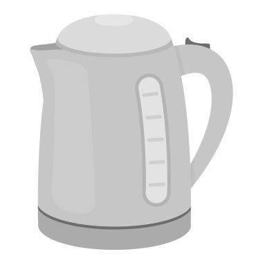 Elektrikli su ısıtıcısı simgesi beyaz arka plan üzerinde izole tek renkli tarzı. Ev aleti sembol stok vektör çizim.