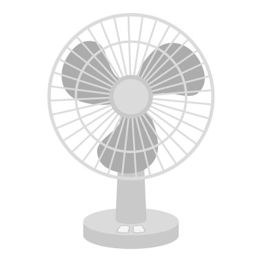 Tek renkli stil beyaz arka plan üzerinde izole fan simgesini. Ev aleti sembol stok vektör çizim.