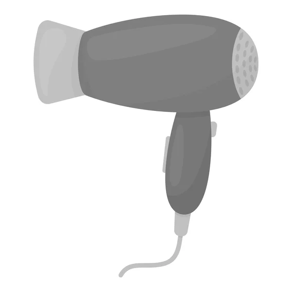 Icona asciugacapelli in stile monocromatico isolato su sfondo bianco. Simbolo parrucchiere stock illustrazione vettoriale . — Vettoriale Stock