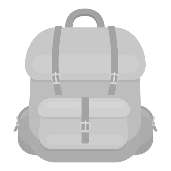 Иконка охотничьего рюкзака в монохромном стиле изолирована на белом фоне. Векторная иллюстрация символов охоты . — стоковый вектор