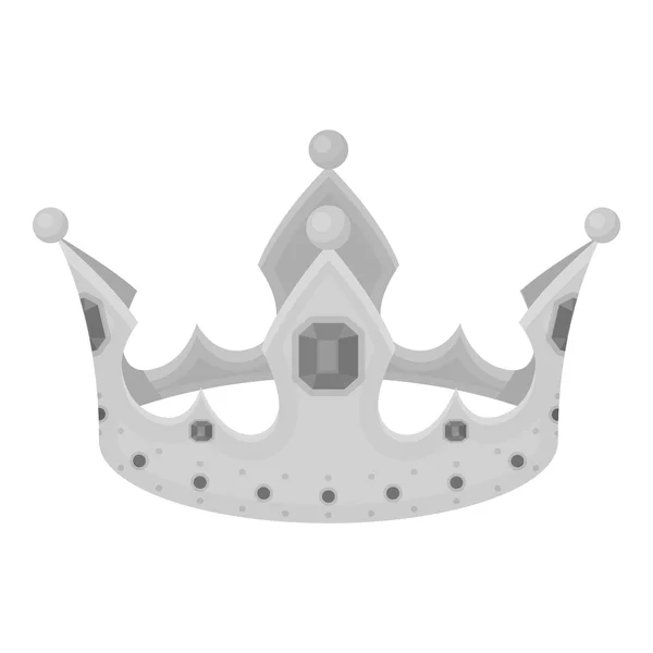 Crown ikona v monochromatickém stylu izolovaných na bílém pozadí. Klobouky symbol akcií vektorové ilustrace. — Stockový vektor