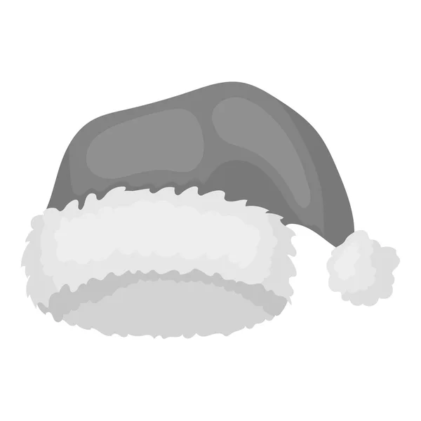 Иконка Рождественская шапка в монохромном стиле изолирована на белом фоне. Символические векторные иллюстрации . — стоковый вектор