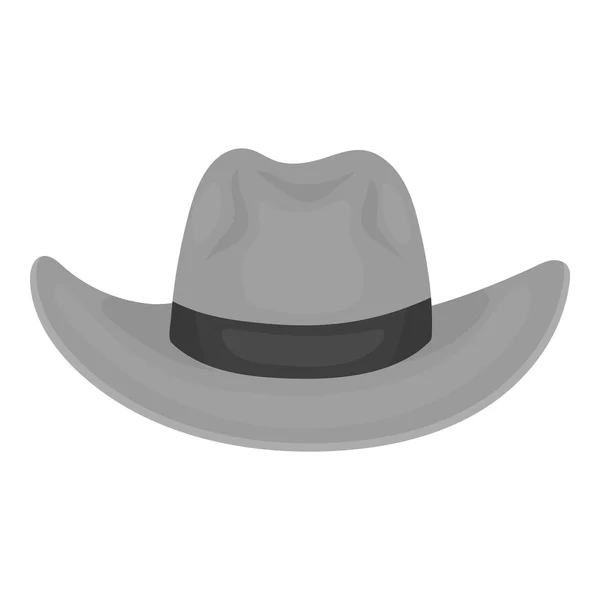 Cowboy hat icon in monochrome style isolated on white background. Hats symbol stock vector illustration. — Stock Vector